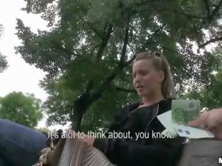 Czech girlfriend Nessy sex video in public for money