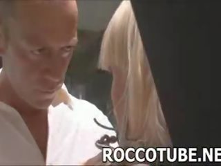 Kinky Rocco Siffredi gets his member sucked in this hardcore fetish 3some scene